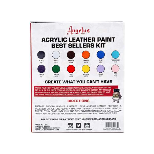 Angelus Acrylic Leather Paint - Best Sellers Kit-SOLE