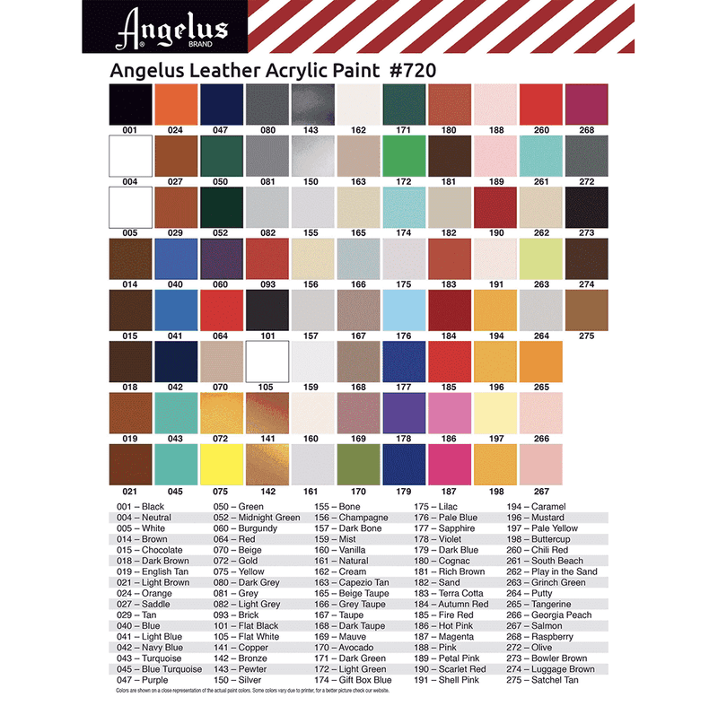 Angelus Complete Standard Color Paint Kit - 86 Colors-SOLE