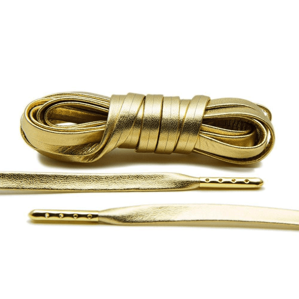 Lace Lab Gold Luxury Leather Laces - Gold Tips-SOLE