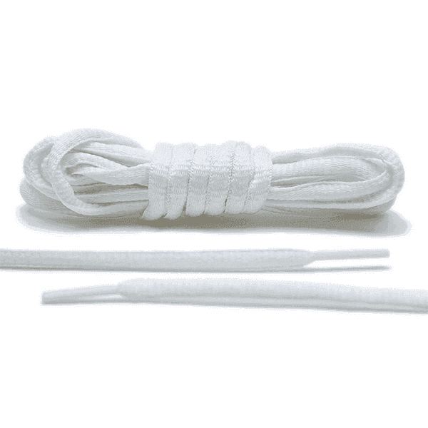 Lace Lab Thin Oval Laces - White-SOLE