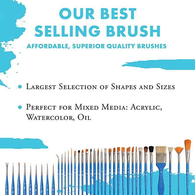 Princeton Value 12- Brush Set With Angle Shader 1/4", Angle Shader 3/8", Angle Shader 1/2"-SOLE