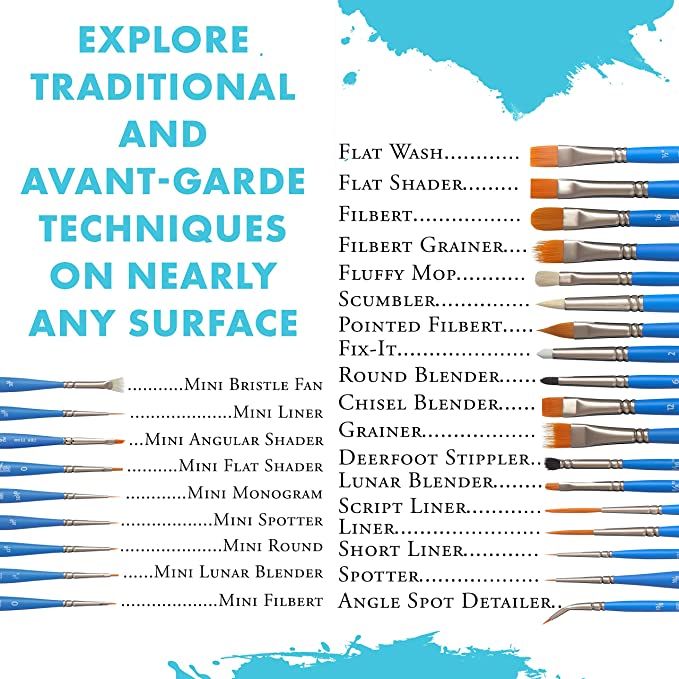 Princeton - Brush Set With Flat Shader 2, Flat Shader 4, Flat Shader 6, Flat Shader 8-SOLE