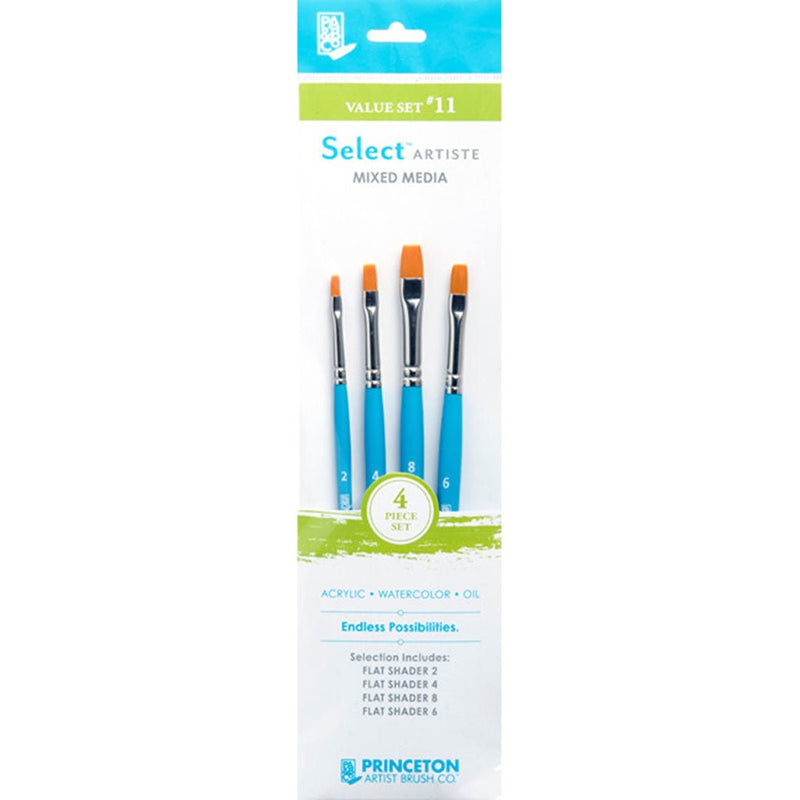 Princeton - Brush Set With Flat Shader 2, Flat Shader 4, Flat Shader 6, Flat Shader 8-SOLE